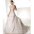 Ball Gown Sweetheart Gurte Kapelle Zug Taft Organza Bowknot gekräuselte Hochzeitskleid/Brautkleid